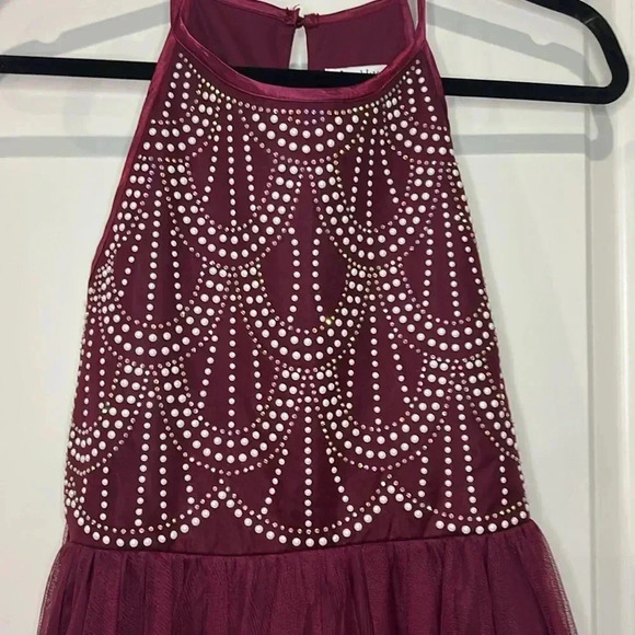 SPEECHLESS MAROON RHINESTONE BODICE SPECIAL OCCASION DRESS - Picture 3 of 8